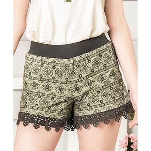 Matilda Jane Olive Green Medallion Tried & True Shorts Girls Size 8 NWOT